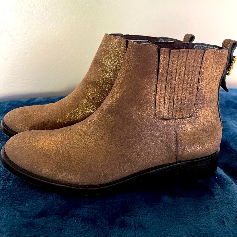 Tory Burch Golden Glitter Ankle Boots